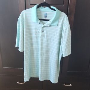 PGA Tour Aqua Striped Polo Shirt